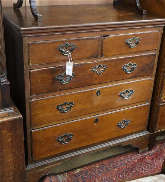 A George II oak chest of drawers W.88cm